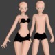 Modern anime male and female base mesh with materials and rigs - 3DOcean Item for Sale