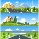 Scenic Road Through the Countryside. Vector - GraphicRiver Item for Sale