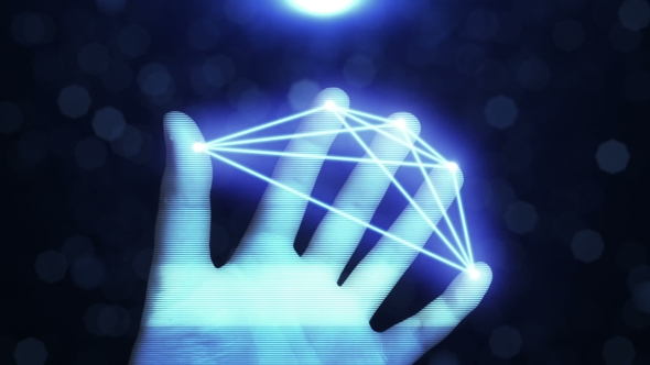 Abstract Animation of the Connection of the Fingers of the Hand alt