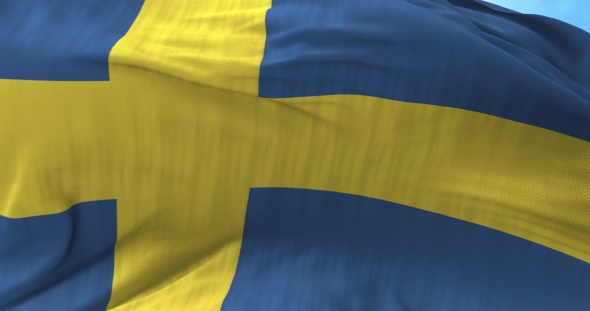 Sweden Flag in the Wind