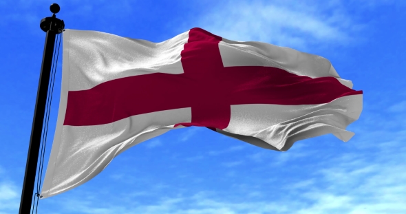 England Flag in the Wind