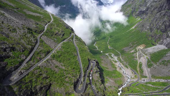 Troll's Path Trollstigen or Trollstigveien Winding Mountain Road