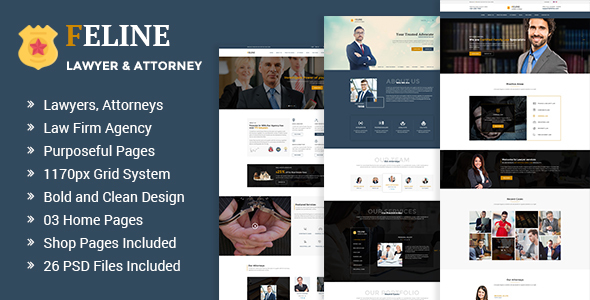 Feline - Lawyers Attorneys & Law Firm PSD Template