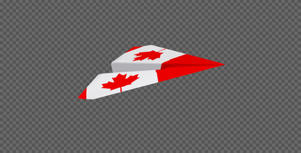 Paper Airplane - Canada Flag - Pack of 2