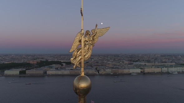 Angel with a Cross in His Hands at the Peter and Paul Fortress in St. Petersburg