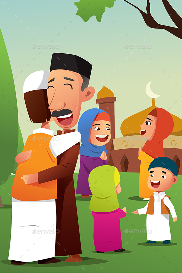 Muslims Celebrating Eid Al Fitr