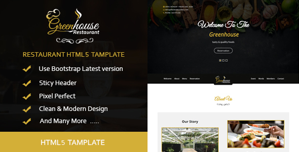 Greenhouse-Restaurant HTML5 Template