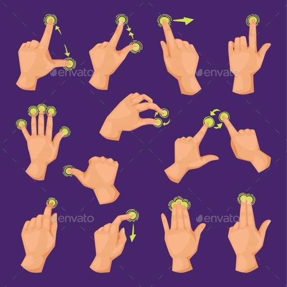 Screen Mobile Gadget Motion Fingers Gestures Tap