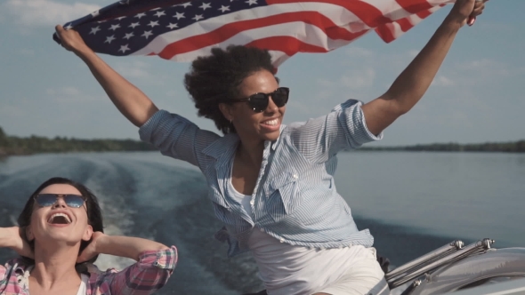 Friends Celebrating on Boat