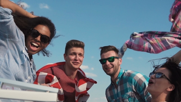 Friends Celebrating on Boat