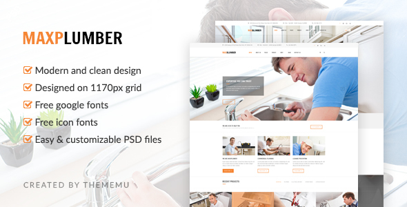 MaxPlumber - Plumber, construction, repair PSD templates