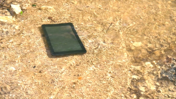 A Tablet on the Banks of the River Is Washed By the Wave