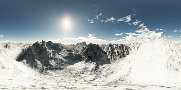 Aerial VR 360 Panorama of Mountains alt