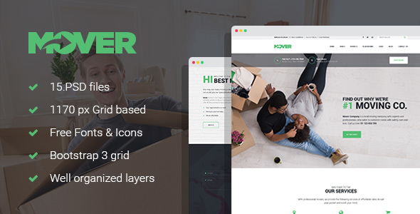 Mover - Delivery Company PSD Template