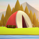 Low Poly Camping Background Loop - VideoHive Item for Sale