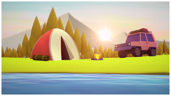 Low Poly Camping Background Loop
