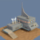 Low Poly Cartoony Sci Fi Building 3 - 3DOcean Item for Sale