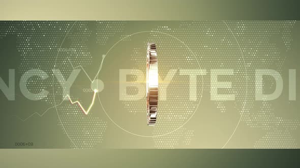 06  - 9 Rotating BYTECOIN Cryptocurrency Background 4K