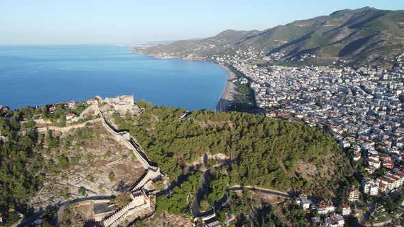 Alanya, Turkey - a Resort Town on the Seashore. Aerial View