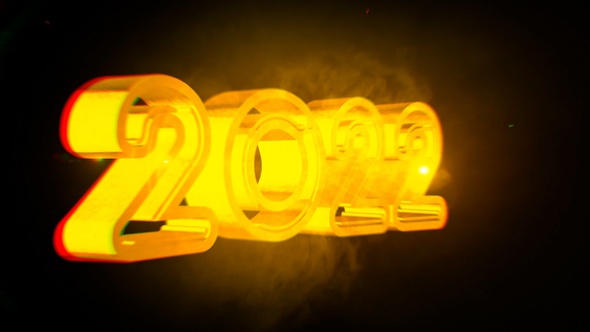 2022 Shiny Colorful 3D Text Rotating Animation [4K Seamless Loop]