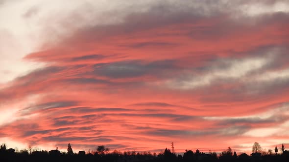 Amazing Sunset and Lenticular Cloud