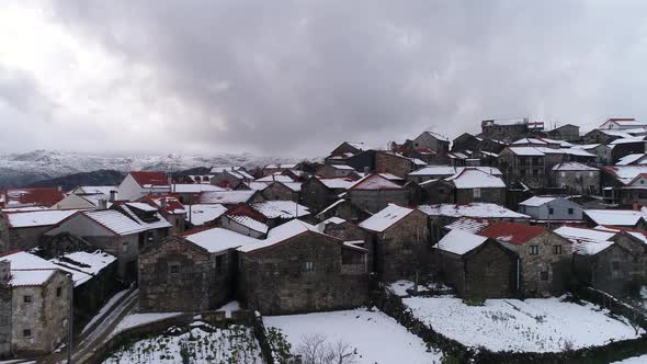 Snow covered village