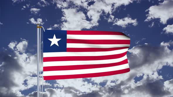 Liberia Flag Waving 4k