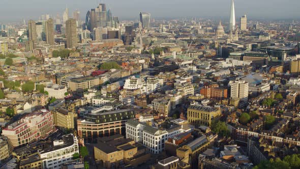 aerial reveal establishing shot of London
