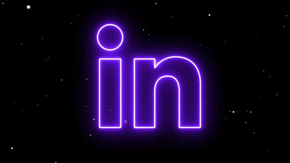 Neon Linkedin Social Media Icon