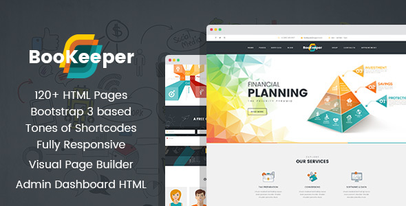 BooKeeper - Finances & Accounting HTML Template with Builder