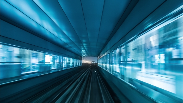 From Windshield Window of the First Wagon of Dubai Metro