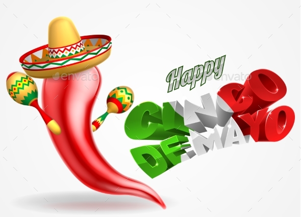 Happy Cinco De Mayo Chilli Pepper Design