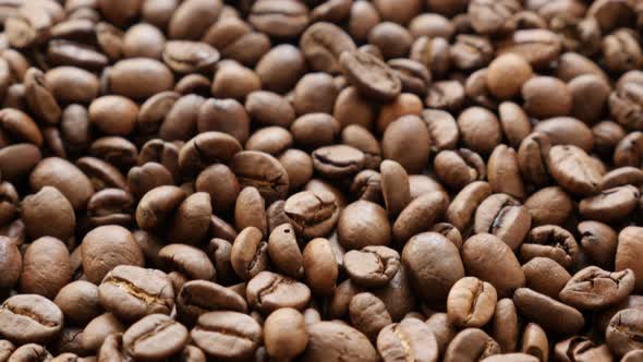 Shallow DOF arabic type coffee beans background tilting 4k 3840x2160 UltraHD footage -  Slow tilt ov