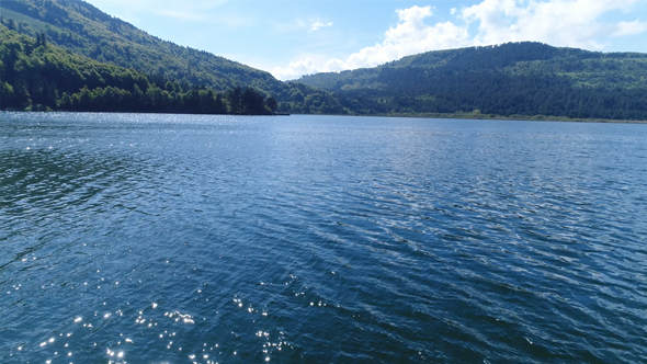 Aerial view of lake