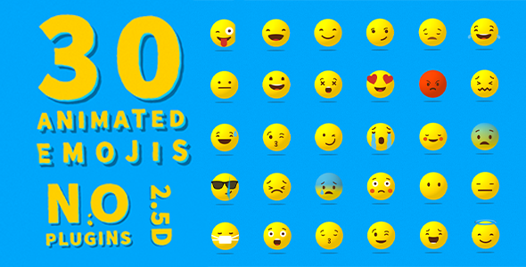 30 Animated Emojis 2.5D (No Plugins)