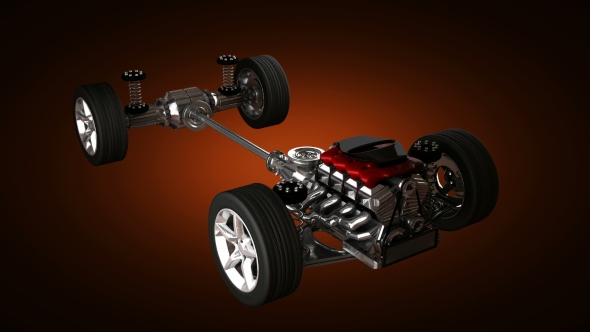 Car Chassis with Engine alt