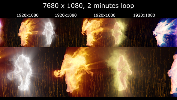 Smoke Fire Dance Multi Screen Projector Mapping