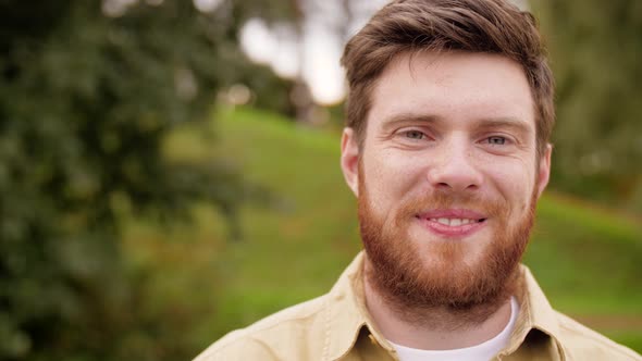 Portrait of Happy Smiling Man with Red Beard 68