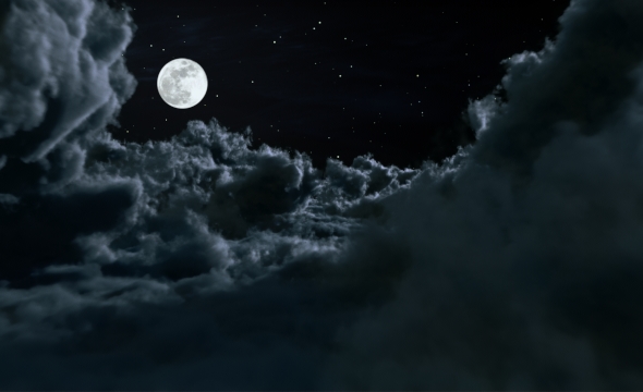 Flying Above Cinematic Night Clouds alt