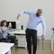 African American Businessman Funny Dancing In Modern Coworking Space Cheering Business People Group - VideoHive Item for Sale