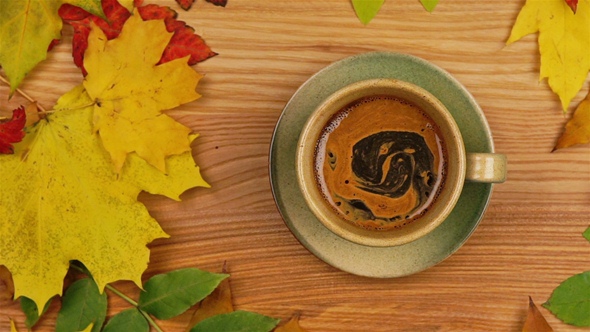 Autumn Leaves with Coffee