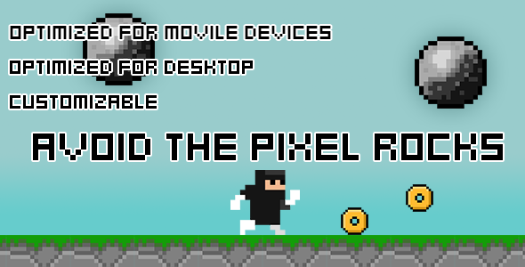Avoid The Pixel Rocks(HTML5 Game + Construct 2 CAPX)