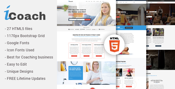 iCoach - For Coaches, Speakers, Fitness Trainers & Entrepreneurs HTML5 Template