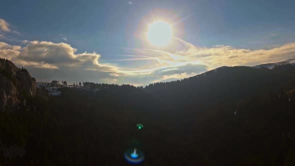 Mountain Aerial Shot At Sunset