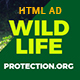 Wild Life Protection NGO Organization HTML Banner - CodeCanyon Item for Sale