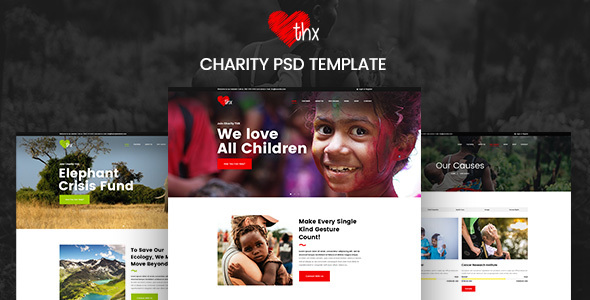 THX - Charity & donation PSD Template