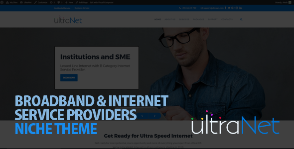 UltraNet - Broadband & Internet Service Providers WordPress Theme