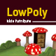 3D lowpoly mushroom Kids room furniture - 3DOcean Item for Sale