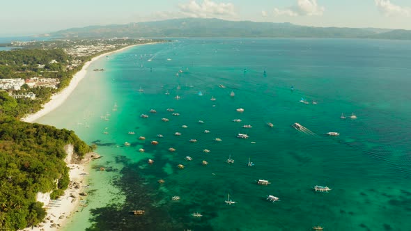 Boracay Island with White Sandy Beach Philippines