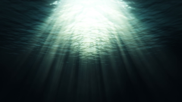 An Underwater Scene Animated with Fractal Waves and Light Rays alt